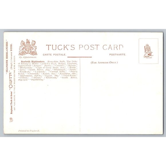 Tucks Oilette Military Postcard Set of Six #1621 - Picture 4 of 12